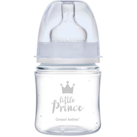 Canpol babies Sticlă anticolică pentru sugari EasyStart ROYAL BABY albastru 120 ml