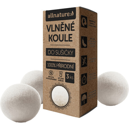 Allnature Wolltrockenbälle 3 Stück