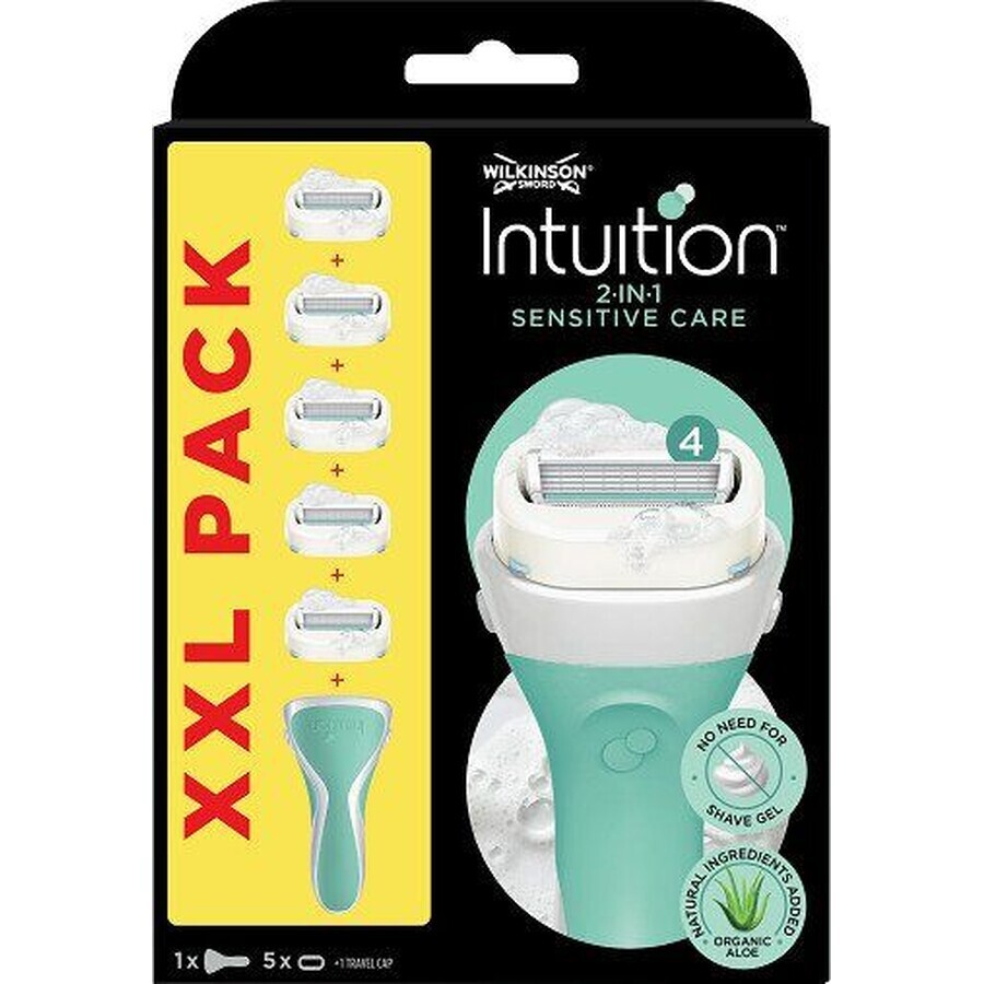 Wilkinson Sword maquinilla de afeitar intuition sensitive care XXL + cabezales de recambio 5 piezas