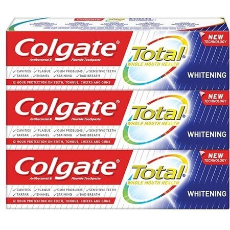 Colgate Total Whitening Dentifricio 3 x 75 ml