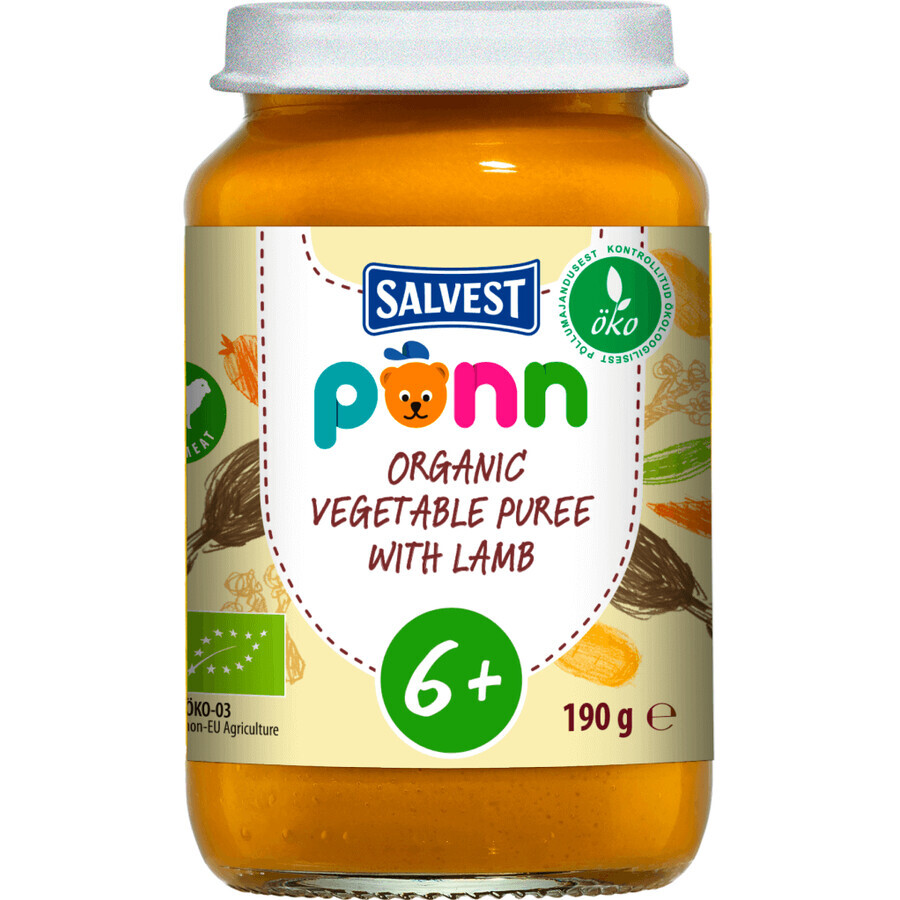 Salvest Bio PONN Lamm mit Gemüsepüree 6+ Monate und mehr 190 g