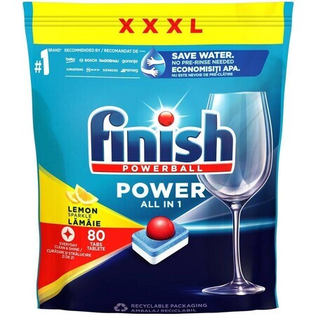 Finish Powerball All in 1 All in 1 Max Lemon Geschirrspültabletten 80 Stück