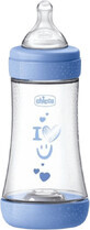 Chicco Perfect5 Silikon-Futterflasche, blau 240 ml