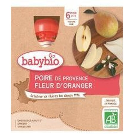 Babybio doypack Orangenblüten-Birne 4 x 90 g