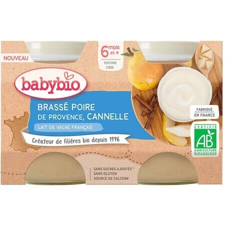 Babybio Brassé poire et cannelle 2 x 130 g