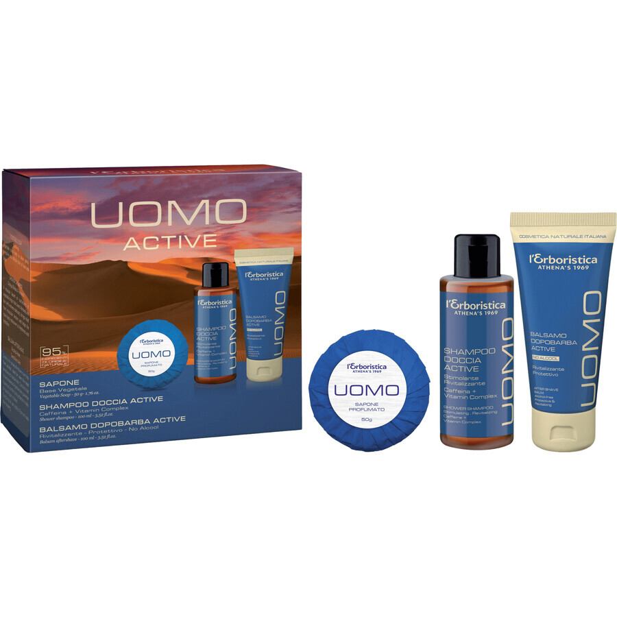 Erboristica Set cosmetic UOMO Active pentru bărbați 3 buc