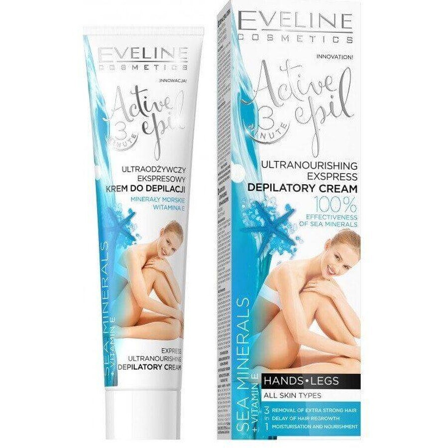 Eveline Cosmetics Active Epil Crème dépilatoire pour les mains et les pieds 3in1 Minéraux de mer 125 ml