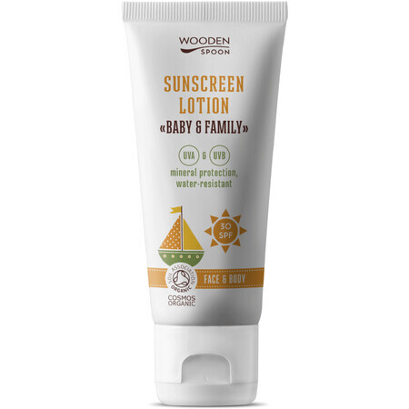 Cucchiaio di legno Baby & Family Lozione solare per il corpo SPF30, 100 ml