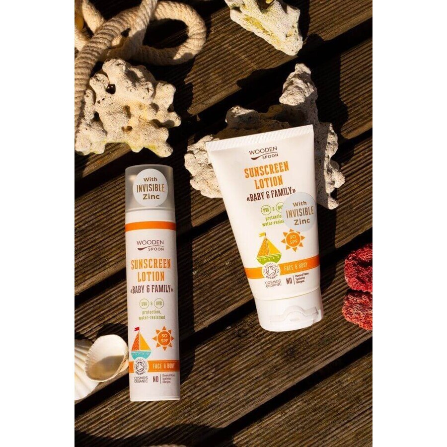 Cucchiaio di legno Baby & Family Lozione solare per il corpo SPF30, 100 ml