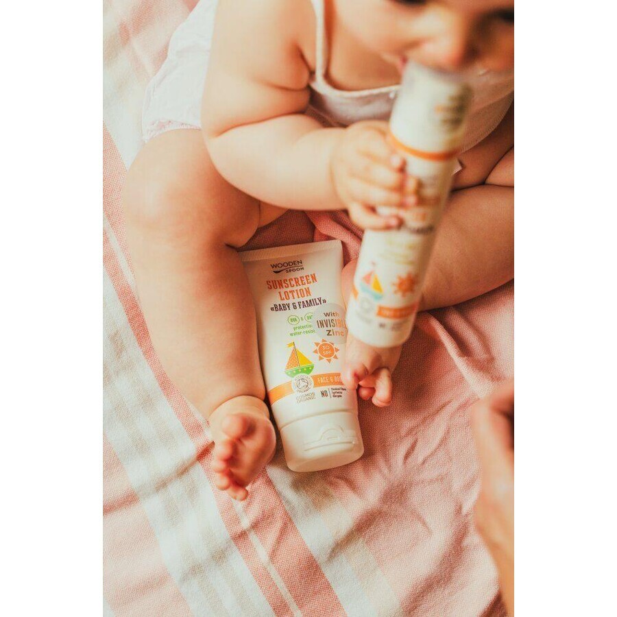 Cucchiaio di legno Baby & Family Lozione solare per il corpo SPF30, 100 ml