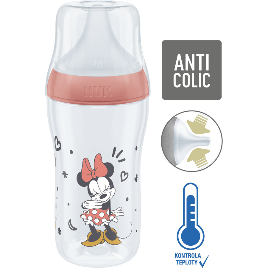 Nuk Perfect Match Disney bottiglia con controllo della temperatura, rosso 260 ml