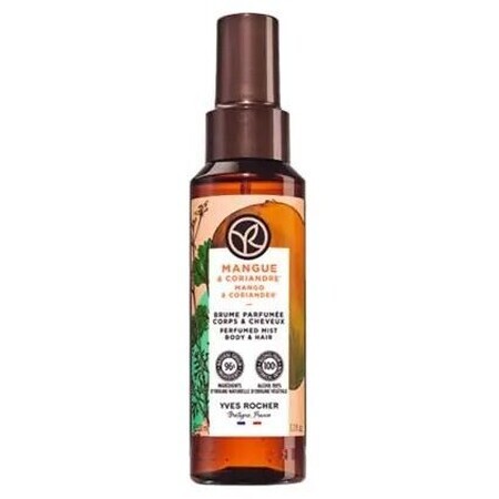 Yves Rocher Spray parfumat pentru corp și păr Mango și coriandru 100 ml