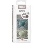 BIBS Supreme - sucettes orthodontiques en caoutchouc naturel, taille 2, Vanille / Chêne foncé 2 pcs