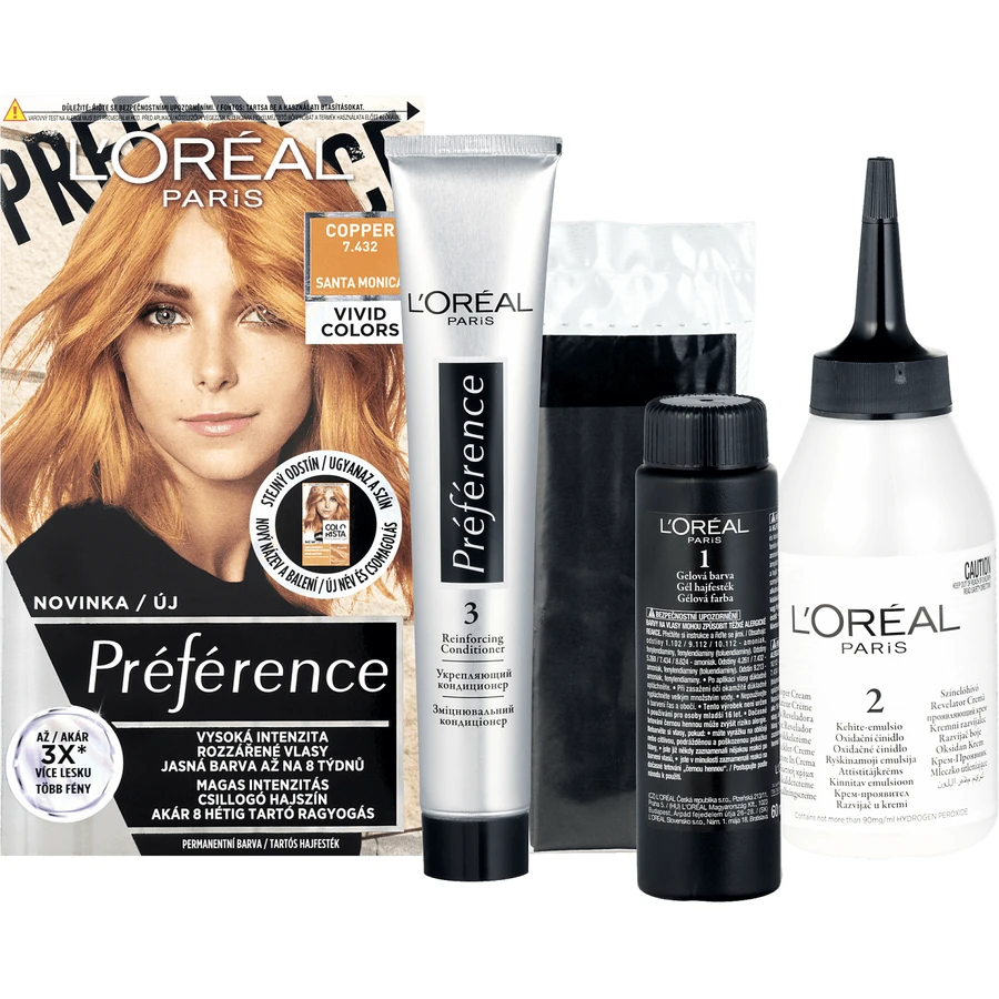 L'Oréal Paris Préférence Vivid Colors permanent hair color 7.432 Santa Monica 150 ml