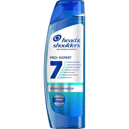 Head & Shoulders Pro-Expert 7 Intense Itch Rescue Shampoo, Champú antipicor 250 ml