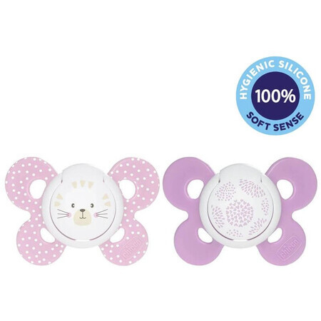 Chicco Physio Comfort Silicone Pacifier Girl - Cat/Cod 6-16m 2 pieces