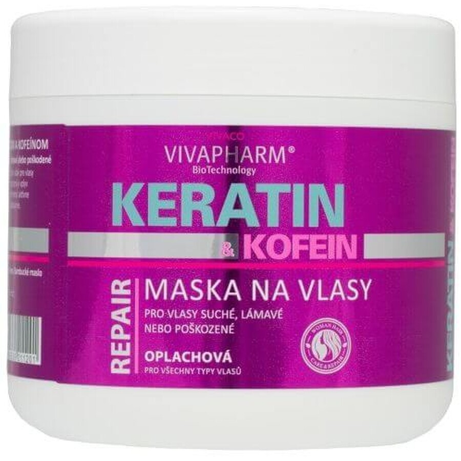 Vivapharm Keratin-Haarmaske mit Koffein - Spülung 600 ml