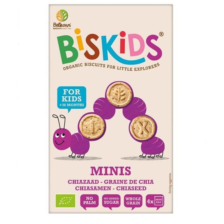 Belkorn BISkids Organic wholegrain mini chia mini wholegrain baby biscuits without added sugar 120 g