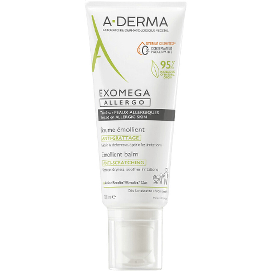 A-Derma Exomega Exomega Allergo Emollient Balm für trockene, zu Atopie neigende Haut - sterile Kosmetik 200 ml