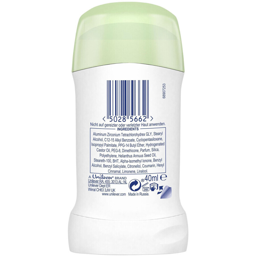 Dove Go Fresh Antiperspirant solide au concombre et au thé vert 40 ml