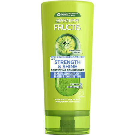 Garnier Fructis Strength & Shine Après-shampooing fortifiant pour tous les types de cheveux sans brillance et sans résistance, 200 ml