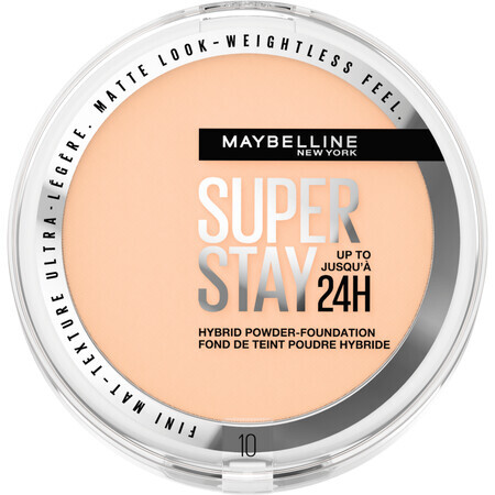 Maybelline Maybelline New York SuperStay 24H Hybrid Powder-Foundation 10 Poudre de maquillage, 9 g