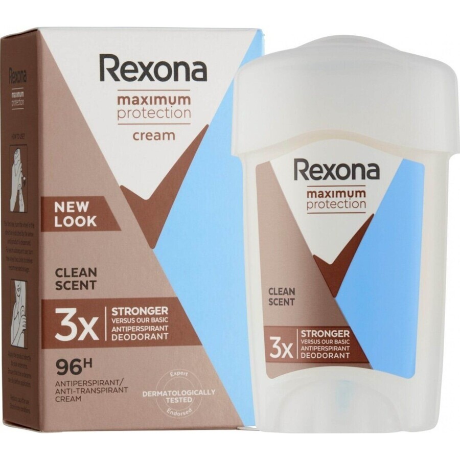 Rexona Maximum Protection Antitranspirant Creme feste Creme mit sauberem Duft 45 ml