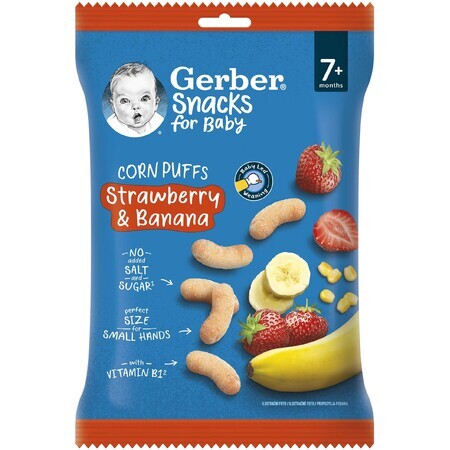 Gerber Snacks Strawberry and banana corn chips 28 g