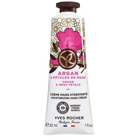 Yves Rocher Cremă de mâini Argan și trandafir organic din Maroc 30 ml