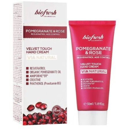 Biofresh Anti-Ageing Handcreme Velvet touch Granatapfel und Rose 50 ml