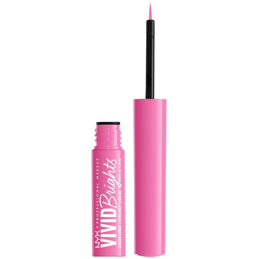 NYX Professional Makeup Vivid Bright Liquid Liner 08 Don't Pink Twice Eyeliner lichid, 2 ml