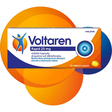 Voltaren Rapid 25 mg capsules molles pour un soulagement rapide de la douleur avec effet anti-inflammatoire 20 capsules molles
