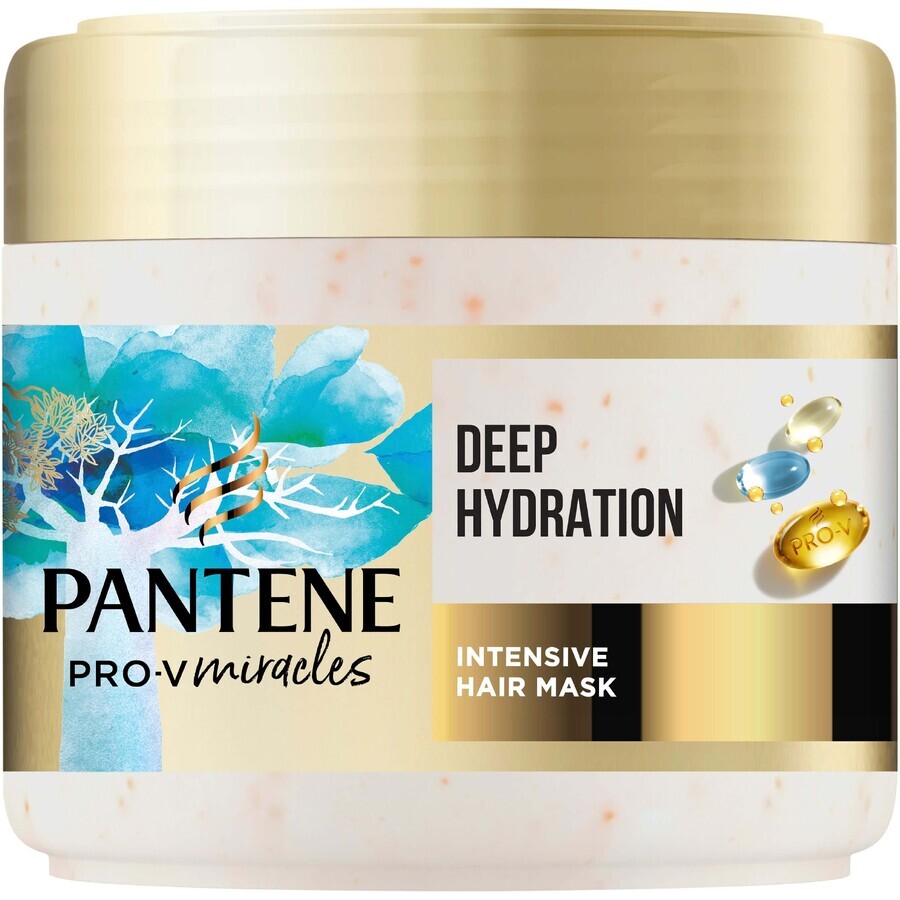 Pantene Pro-V Miracles Deep Hydration Intensive Hair Mask, Mască de păr intensivă cu biotină pentru păr uscat 300 ml