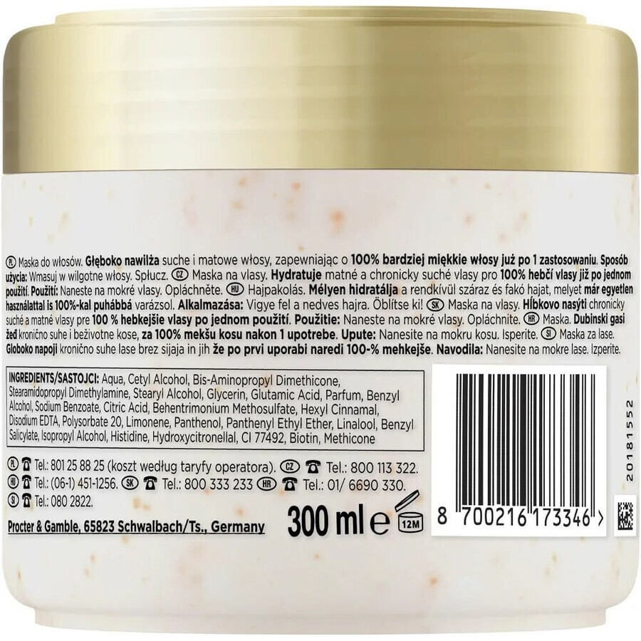 Pantene Pro-V Miracles Deep Hydration Intensive Hair Mask, Mască de păr intensivă cu biotină pentru păr uscat 300 ml