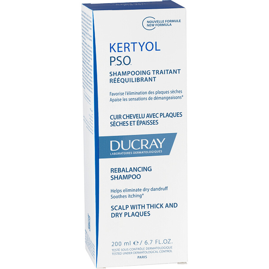 Ducray Kertyol PSO Behandlungsshampoo zur Wiederherstellung des Gleichgewichts der Kopfhaut bei Psoriasis 200 ml