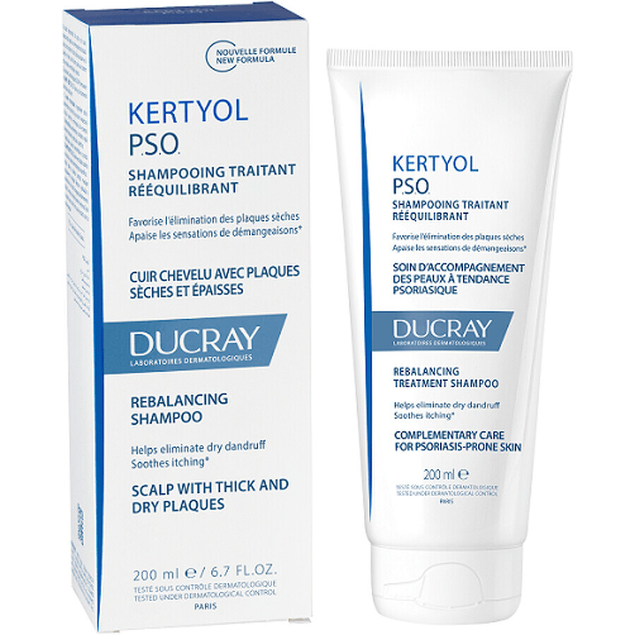 Ducray Kertyol PSO Behandlungsshampoo zur Wiederherstellung des Gleichgewichts der Kopfhaut bei Psoriasis 200 ml