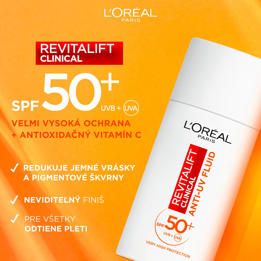 L'Oréal Paris Revitalift Clinical fluid zilnic anti-UV cu protecție foarte ridicată cu SPF50+ și vitamina C 50 ml