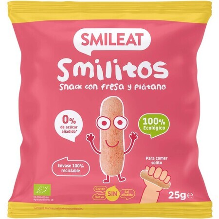 Smileat Organic Corn Crisps Smilitos à la fraise et à la banane 25 g