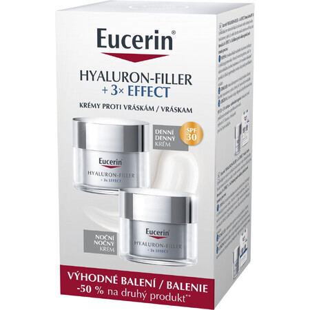 Eucerin Hyaulor-Filler + 3x Effect Crema giorno SPF 30 + Crema notte 2 x 50 ml