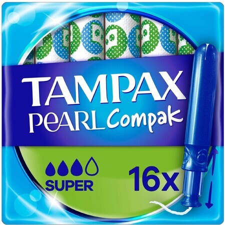 Tampax Compak Pearl Super Tampons with applicator 16 pcs