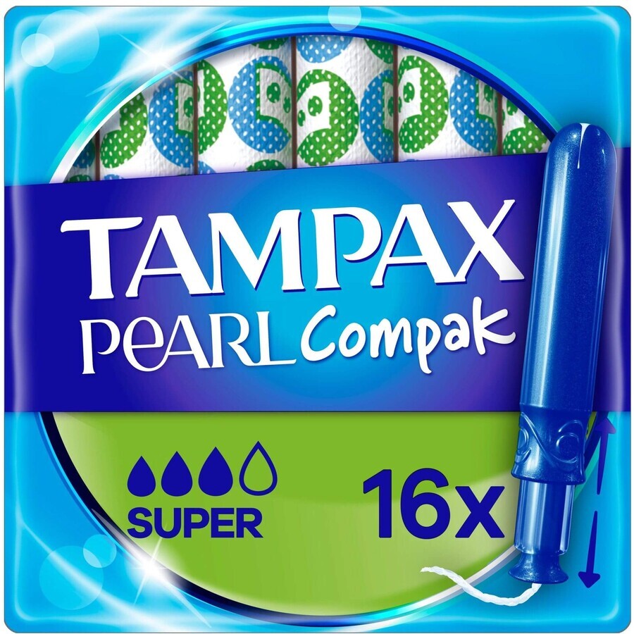 Tampax Compak Pearl Super Tampons with applicator 16 pcs