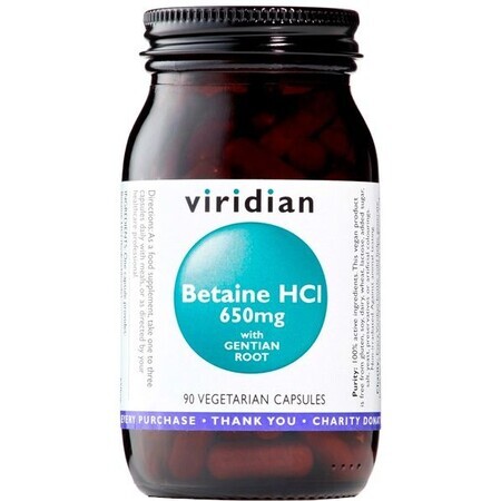 Viridian Betaína HCL 90 cápsulas