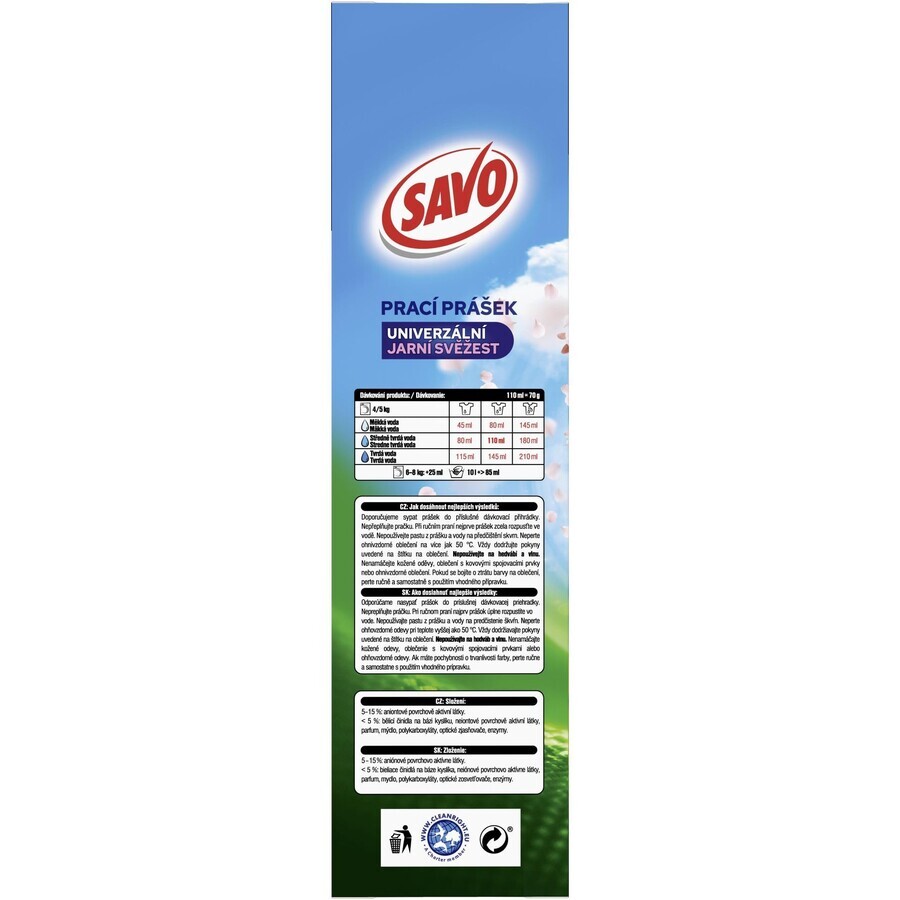 Savo Universal Spring Spring Freshness Waschpulver 3,29 kg