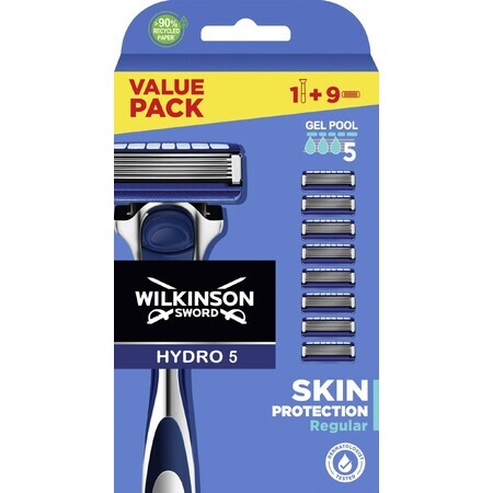 Wilkinson Sword Hydro 5 XXL scheerapparaat + reserve scheerhoofden 9 stuks