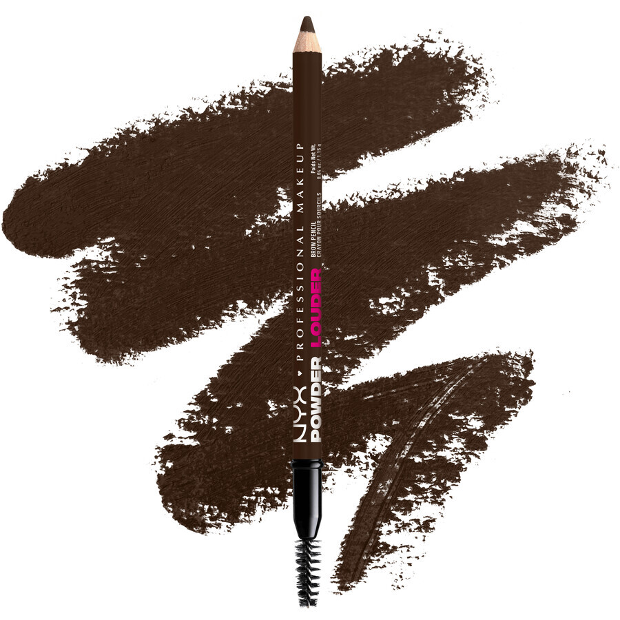 NYX Professional Makeup Powder Louder Brow Pencil Creion pentru sprâncene, maro închis