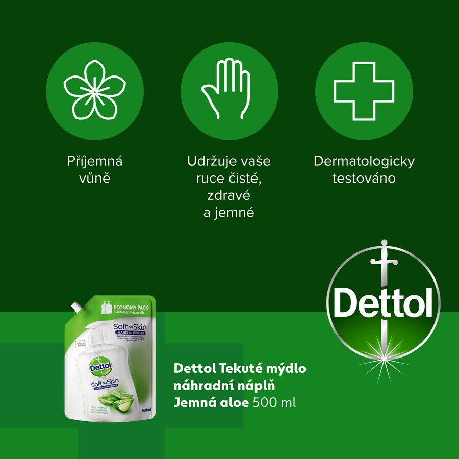 Dettol Refill Liquid Soap Aloe Vera and Vitamin E 500 ml