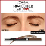 L'Oréal Paris Infaillible Brows 24H Crayon Triangulaire Combleur 05 Crayon à Sourcils Light Brunette