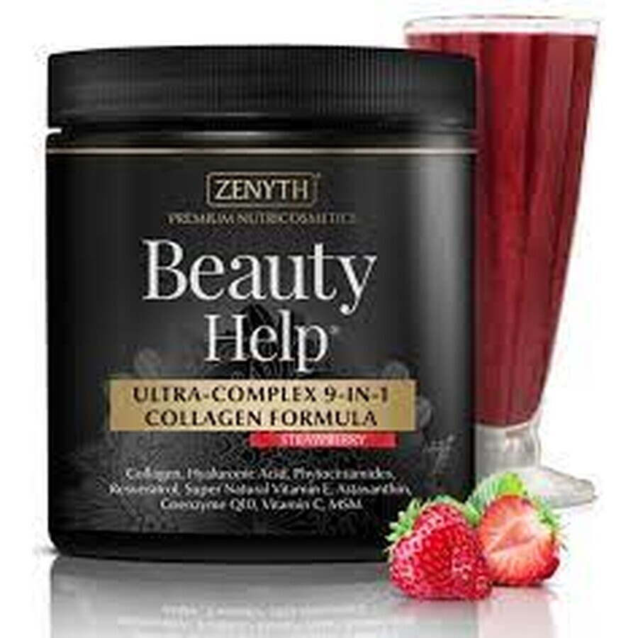 Beauty Help Ultra-Complex 9-in-1 Collagen Formula cu aromă de căpșuni, 300 g, Zenyth