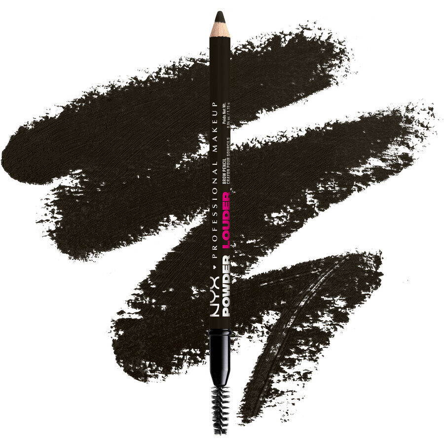 NYX Professional Makeup Powder Louder Brow Pencil Creion pentru sprâncene, negru