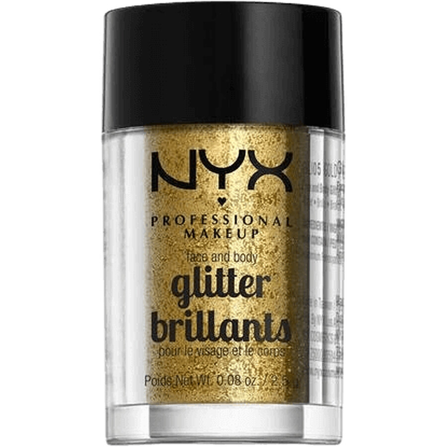 NYX Professionele Make-up Gezicht & Lichaam Glitter - Goud 2.5 g